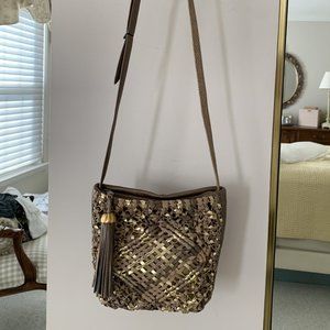 Sharif Woven Leather Crossbody Handbag